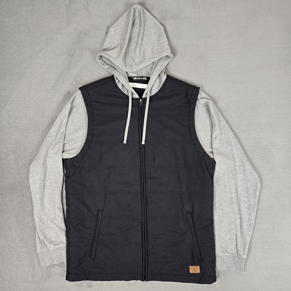 Travis Mathew Jacket Scavenger Hooded  Jacket Mens Large Full Zip Black Gray